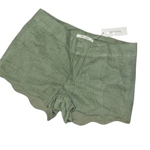 NWT Francesca's Miami Brand Linen Scallped Shorts sz S